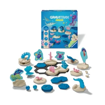 Imagen de Ravensburger GraviTrax Junior Extension Ocean Pista de bolas extensible para niños, principalmente materias primas renovables con juguetes educativos y construcción a partir 3 años
