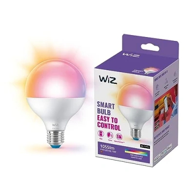 Imagen de WiZ Bombilla LED inteligente Luz blanca y coloreada E27 75 W G95 Conecta a Wi Fi Fácil de usar