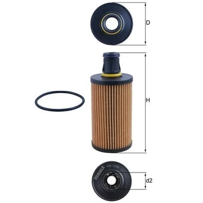 Imagen de Filtro de aceite MAHLE ORIGINAL OX 1338D