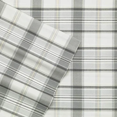 Imagen de Eddie Bauer Sábanas Individuales, Juego de Ropa Cama percal algodón, decoración Fresca y para el hogar (Gris Chinook, 3 Piezas, Individual)