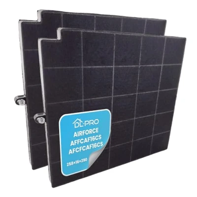 Imagen de DL pro 2 filtros de carbón activo 263 x 258 mm para campana extractora Airforce AFFCAF16CS AFCFCAF16CS