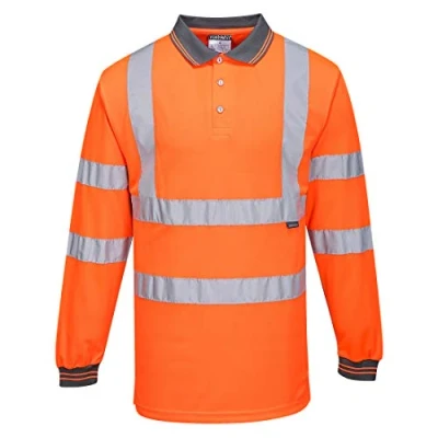 Imagen de Portwest Polo De Manga Larga Alta Visibilidad, Tamaño: XXL, Color: Naranja, S277ORRXXL