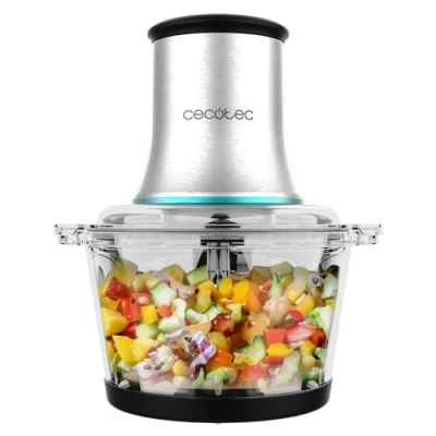 Imagen de Cecotec Picadora ChopBeat 2000 Vindaloo Glass, 500W de Potencia, Pica, Trocea y Corta, Cuchilla 4 Hojas Acero Inoxidable, 2 Velocidades, Bol Cristal 500g