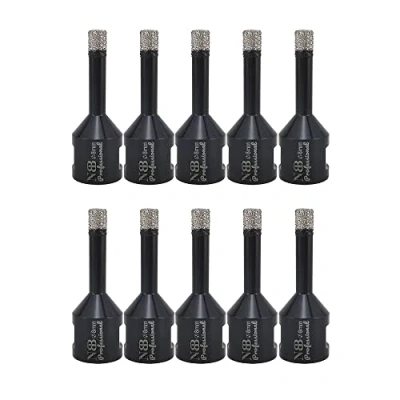 Imagen de NBB Broca de diamante con M14, corona para taladrar en seco y húmedo profesionalmente porcelana dura, cerámica, baldosas, granito, mármol, azulejo, Amoladora Angular (8mm x10pcs)