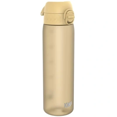 Imagen de Ion8 Botella Agua, 500ml, a Prueba de Fugas, Fácil Abrir, Cerradura Segura, Apta para Lavavajillas, Sin BPA, Asa Transporte, Limpiar, Neutro en Carbono, Desierto