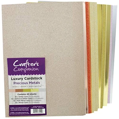 Imagen de Crafter&#039;s Companion CP LMIX PRME Paquete de Cartas Lujo Metales Preciosos 29.6 x 21 10.5 cm, Tarjeta