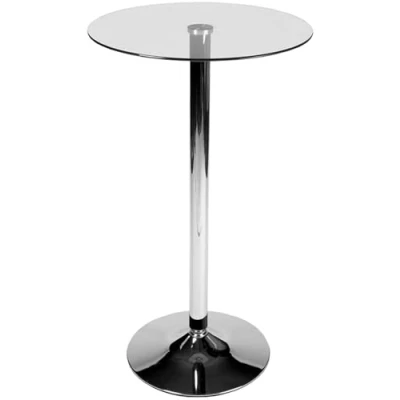 Imagen de CLP Mesa De Pie con Tablero Redondo I Bar Cristal Moderna Ø 60 cm &amp; Altura 105 cm, Color:Vidrio Transparente