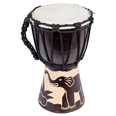 Imagen de 30cm Elefante Djembe Tambor Bongo + Instrucción M2