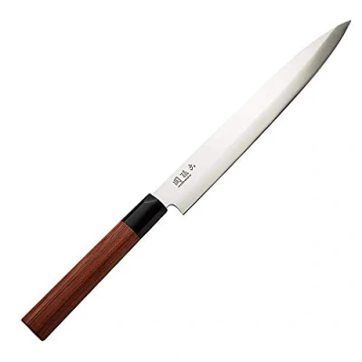 Imagen de KAI Seki Magoroku Redwood Yanagiba 24,0 cm longitud de la hoja acero inoxidable 1K6 con 57 (±1) HRC pulida alto brillo madera Pakka Red Wood hecho a mano en Japón