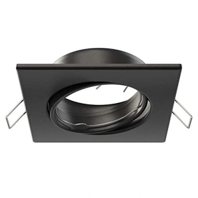 Imagen de ledscom.de marco de montaje empotrado en el techo RIR, angular, orientable, negro mate, focos, focos empotrables, montaje, marco, lámpara techo, luminarias
