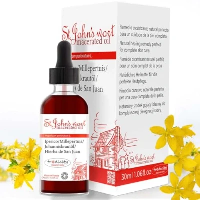 Imagen de Aceite Hiperico Hierba de San Juan Hidratante y Reparador la Piel el Cabello. Antiestrias Embarazo, Masaje Corporal, Anticelulitico Reafirmante Anti Edad Facial 30 ml