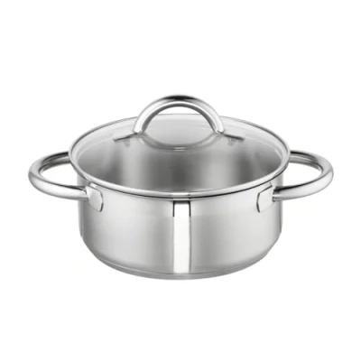 Imagen de Schulte Ufer 65009 20 Loop Cacerola con tapa de cristal (20 cm, acero inoxidable), color plateado