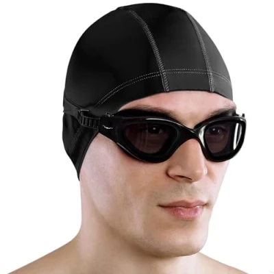 Imagen de AqtivAqua DX Gafas Natacion Polarizadas Hombre Piscina Niño Mujer Niña (Negro, Polarizadas)