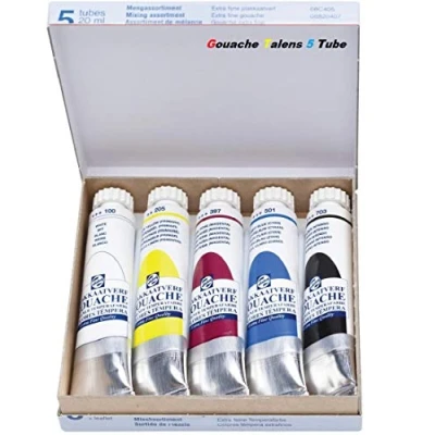 Imagen de talens Royal Caja de pintura gouache (5 tubos 20 ml, colores primarios