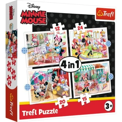 Imagen de Trefl 12 a 24 Piezas, 4 Conjuntos, para niños Partir de 3 años Puzzle, Color mit Freunden Amigos, Disney Minnie