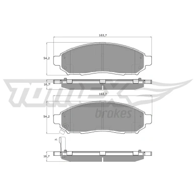 Imagen de TOMEX brakes TX 15 28 Juego de pastillas freno Eje delantero con avisador acústico desgaste NISSAN: Pathfinder 3, NP300 Navara Pick up