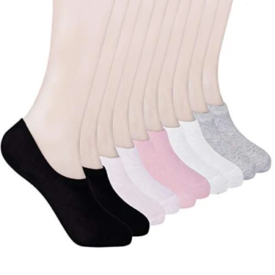 Imagen de HBselect 10 Pares Calcetines Mujer Cortos Algodon Invisibles Silicona Antideslizante