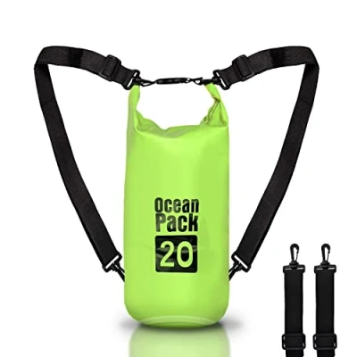 Imagen de Bolsa Estanca 5L 10L 20L, Dry Bag Mare litros, Bolso Seco Mochila impermeable, bandolera ajustable, Seca para Kayak Paseo Barco Canoa Pesca Rafting Camping Playa Natación Snowboard