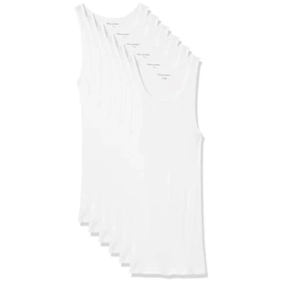 Imagen de Amazon Essentials Camisetas Interiores de Tirantes Hombre, Pack 6, Blanco, XL
