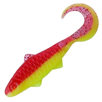 Imagen de Relax Super Banjo L 240 Pez de goma para pesca (4 unidades, 5,2 cm), color rojo y amarillo