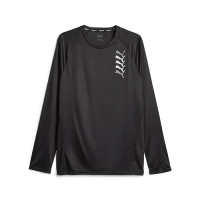 Imagen de PUMA Fit LS Logo Graphic tee Camiseta, Hombre, Negro Black, XL