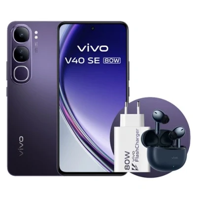 Imagen de Móvil + Auriculares Cargador 80W vivo V40 SE 5G, Imperial Black, 256 GB, 8 6.67&quot; AMOLED , Qualcomm Snapdragon® 4 Gen 2, 5000 mAh