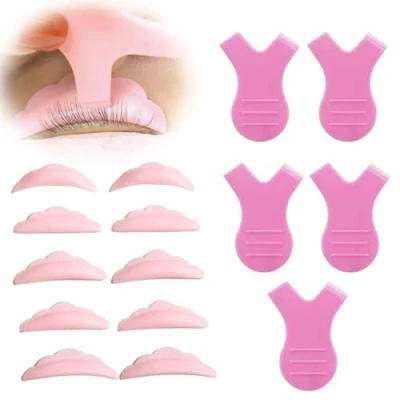 Imagen de 50 Asistentes Para Rizar Pestañas Y 5 Cepillos De En Forma Y, Almohadillas Silicona Pestañas, Herramientas Belleza Maquillaje