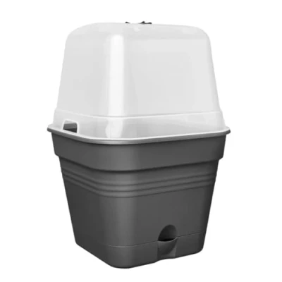 Imagen de Elho Green Basics Growpot Square Allin1 30 Negro Cultívalo Tú Mismo L 29.6 x W H 24.9 cm