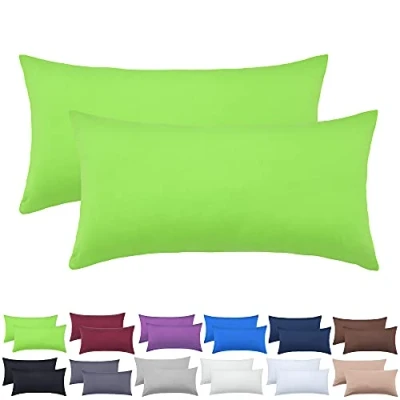 Imagen de NatureMark Pack de 2 Fundas Almohada Punto para Dormir Lado el Cuello Muchos tamaños y Colores Oeko Tex (40 x 60 cm (Adecuado Cuello), Verde Manzana)