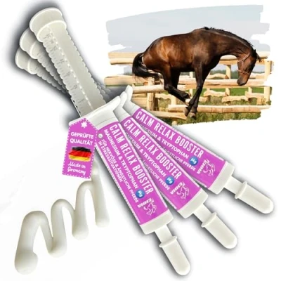 Imagen de Magnesio Caballo 3 * 30ml Pasta Calmante para Caballos I Refuerzo Antiestrés L Triptófano el Transporte de la Ansiedad Serenidad Nervioso Alta Dosis