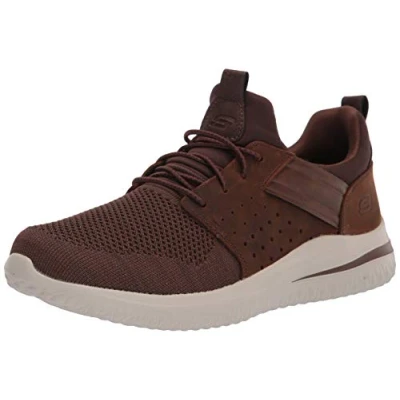 Imagen de Skechers Delson 3.0 Cicada, Encaje elástico de Punto sin Cordones Hombre, Brown, 44.5 EU Ancho