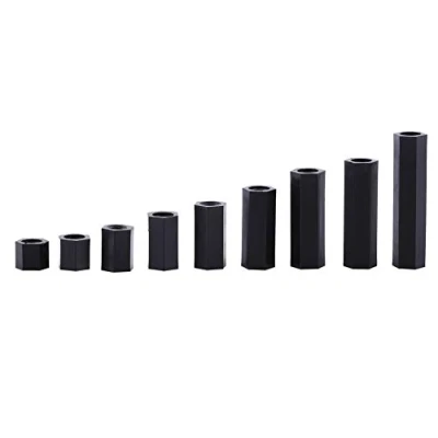 Imagen de Oumefar espaciador negro hembra PA66 de nailon accesorios M3 x rosca hexagonal separador(M3*8)