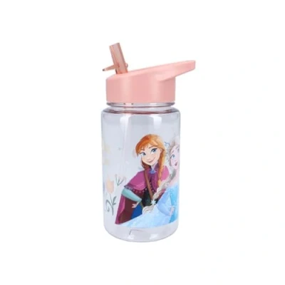 Imagen de My sweety pop Botella de plástico para niños Guardería Escuela Vacaciones Comida 450 ml Hidratación Idea regalo Naranja/transparente