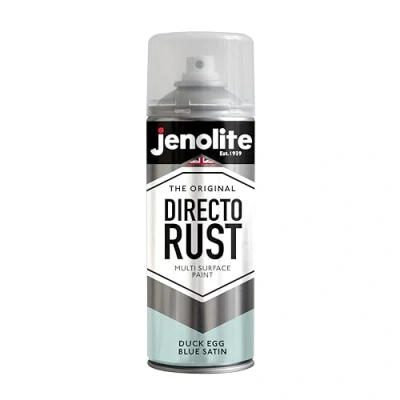 Imagen de JENOLITE DIRECTORUST Pintura en aerosol satinada HUEVO DE PATO AZUL 400ml multisuperficie todo uno: metal, madera, plástico Aplicar directamente sobre el óxido BS16C33