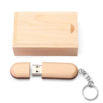 Imagen de HOZYALE Memoria USB 2.0 de dos tonos madera con caja (64 GB, madera)