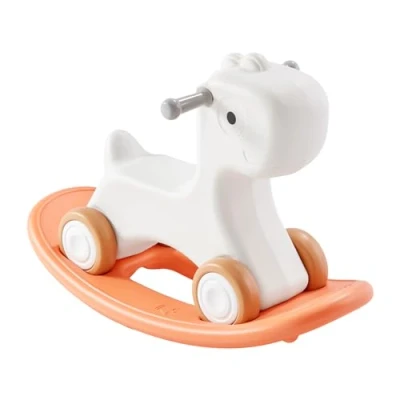 Imagen de VEVOR Caballo Balancín 3 en 1 para Niños de a Años, Bebé con Tabla Equilibrio Desmontable y 4 Ruedas Lisas, Soporta hasta 36 kg Material HDPE, Balanceo 40, Rojo