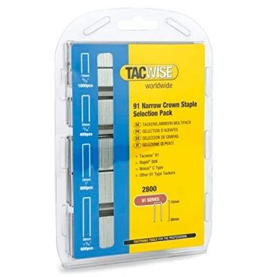 Imagen de TACWISE 0204 Grapas Galvanizadas de Corona Estrecha Tipo 91 15mm a 30mm, Paquete 2800