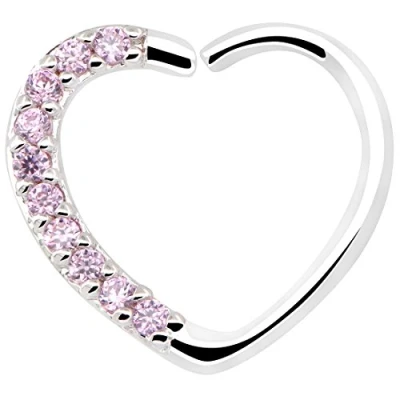 Imagen de OUFER corazón derecha cierre cartílago tragus daith pendientes hélice perforación 16 Guage (1.2mm)