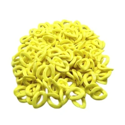 Imagen de 100 anillos de cadena plástico acrílico amarillo con cuentas giratoria, conectores enlace rápido para collares, bolsas teléfono, cadena, joyería, accesorios decorativos