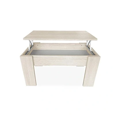 Imagen de mattfy Mesa de Centro para el Café/Té, Elevable, Mesita Salón o Comedor, Color Cambria, Medidas: 90 cm (Ancho) x 50 (Fondo) 46/57 (Alto)
