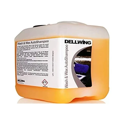 Imagen de DELLWING Champú de lavado y encerado 5 l con cera profesional para tu coche Dilución hasta 1:200 Brillo intenso efecto hidrofóbico
