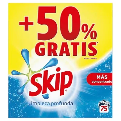 Imagen de Skip detergente en polvo para la ropa, limpieza profunda, 4 x 75 lavados