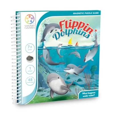Imagen de SmartGames Flippin&#039; Dolphins, Magnetic Puzzle Game with 48 Challenges, 7+ Years