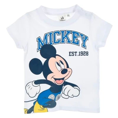 Imagen de Mickey Mouse bebé niños Camiseta De Manga Corta (Blanco,12 Meses)