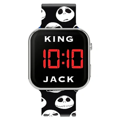 Imagen de Disney The Nightmare Before Christmas NC4440 Reloj LED con correa negra, negro