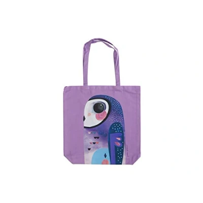 Imagen de Maxwell &amp; Williams Pete Cromer Bolsa Lateral con Diseño de Búho 100% Sarga Algodón, 42 x 41 cm Violeta