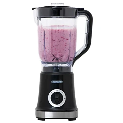 Imagen de Mesko MS4079B Batidora de Vaso, Jarra1,8 Litros Libre BPA, Potencia Máxima 1000W, 2 Velocidades + Pulso, 4 Cuchillas Acero Inoxidable, Blender Ideal Smoothies, 20.000 rpm