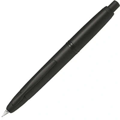Imagen de PILOT Bolígrafos sin tapa negro pluma estilográfica plumín de oro 18 K chapado en mate y Trim &amp; Cuerpo Punta mediana