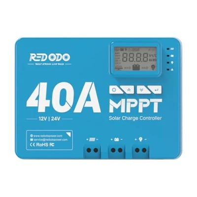 Imagen de Redodo 40A MPPT 12V/24V Coche Entrada DC Controlador de carga solar con módulo Bluetooth incorporado, Parámetro ajustable Pantalla LCD LED