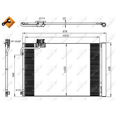 Imagen de NRF EASY FIT 350214 Condensador con secador, junta anular 13,8 Aluminio 610 MERCEDES BENZ: Clase C Berlina, E T modell
